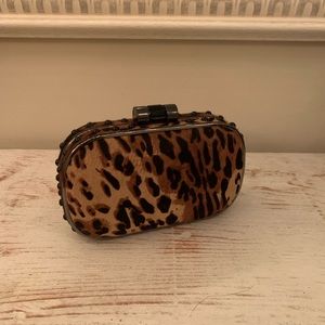 Mimco New Cheetah Print Camel Hair Mini Clutch